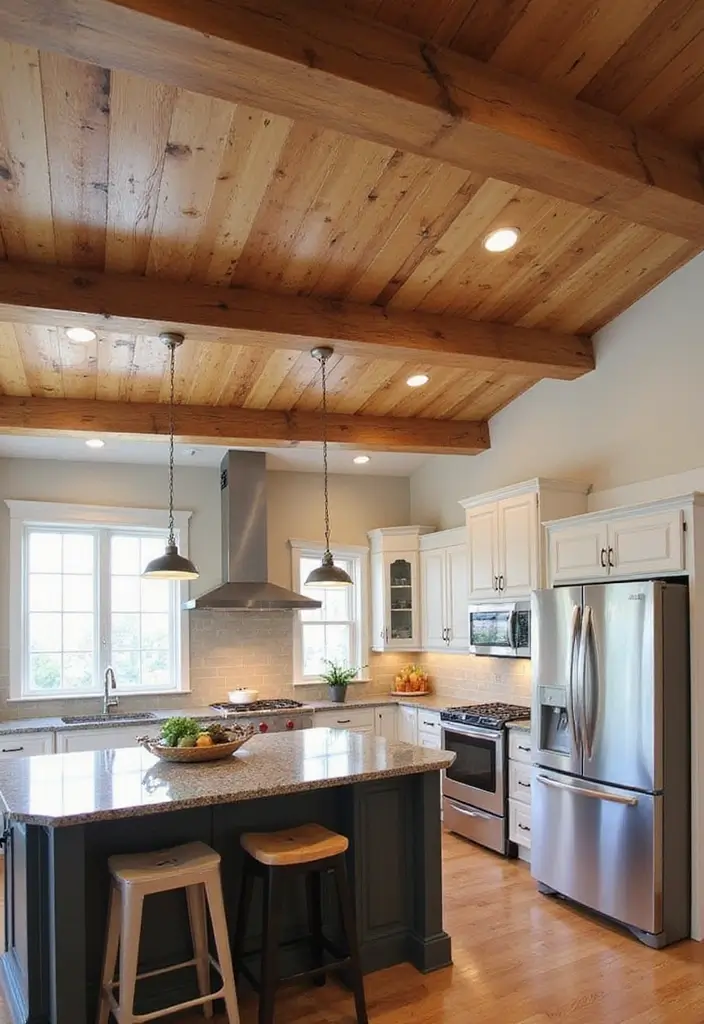 29 Farmhouse Ceiling Ideas That Add Rustic Drama 26 29 Farmhouse Ceiling Ideas That Add Rustic Drama - 26. Ceiling Beams with Epoxy Resin