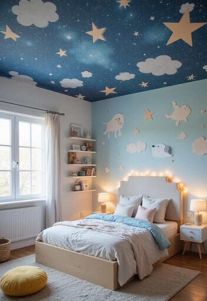 29 Farmhouse Ceiling Ideas That Add Rustic Drama 28 29 Farmhouse Ceiling Ideas That Add Rustic Drama - 28. Celestial Ceiling Art