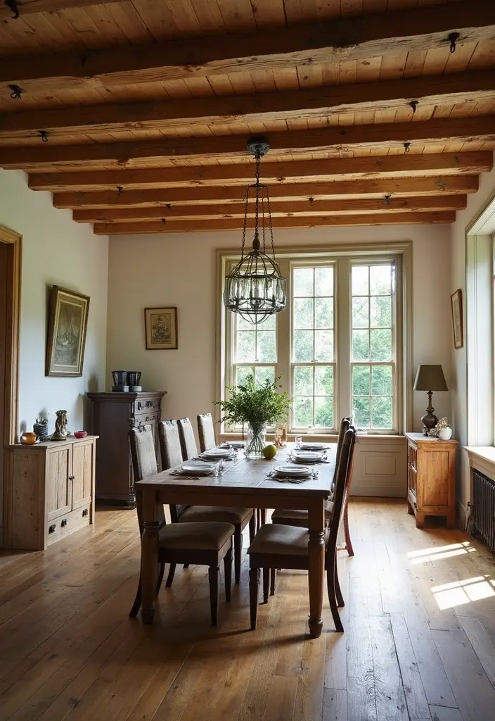 29 Farmhouse Ceiling Ideas That Add Rustic Drama 29 29 Farmhouse Ceiling Ideas That Add Rustic Drama - 29. Ceiling Beams with Vintage Hardware