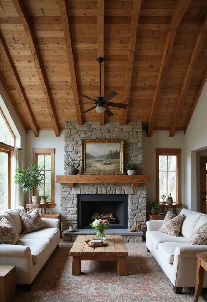 29 Farmhouse Ceiling Ideas That Add Rustic Drama 6 29 Farmhouse Ceiling Ideas That Add Rustic Drama - 6. Plank Ceilings