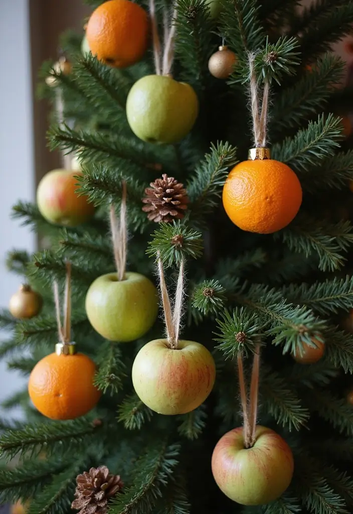 29 Farmhouse Christmas Tree Ideas for a Magical Holiday 15 29 Farmhouse Christmas Tree Ideas for a Magical Holiday - 15. Farm-Fresh Fruit Decor