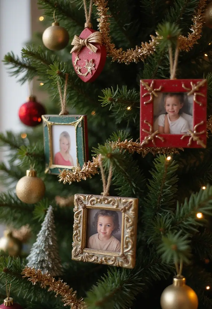 29 Farmhouse Christmas Tree Ideas for a Magical Holiday 19 29 Farmhouse Christmas Tree Ideas for a Magical Holiday - 19. Holiday-Themed Picture Frames