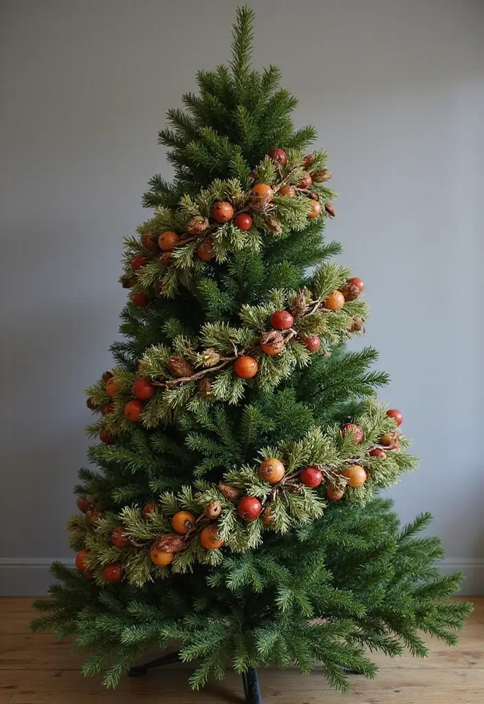 29 Farmhouse Christmas Tree Ideas for a Magical Holiday 22 29 Farmhouse Christmas Tree Ideas for a Magical Holiday - 22. Nature-Inspired Garlands