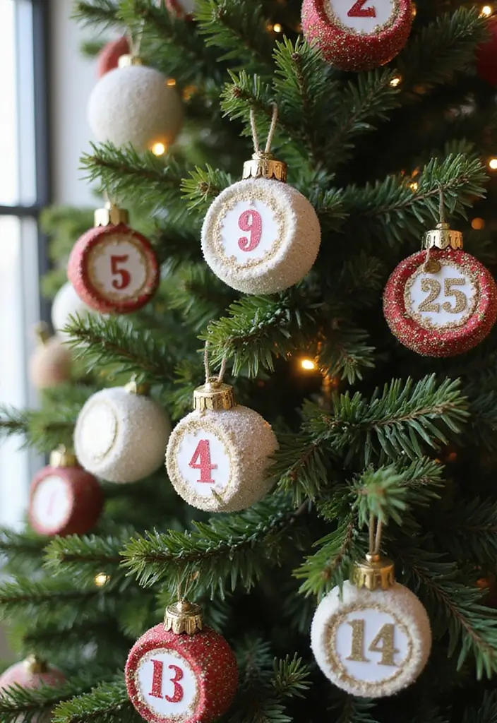 29 Farmhouse Christmas Tree Ideas for a Magical Holiday 26 29 Farmhouse Christmas Tree Ideas for a Magical Holiday - 26. DIY Advent Calendar Ornaments