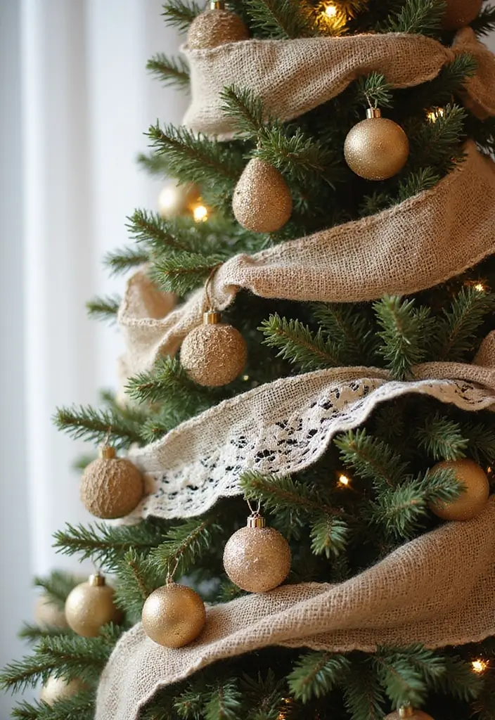 29 Farmhouse Christmas Tree Ideas for a Magical Holiday 28 29 Farmhouse Christmas Tree Ideas for a Magical Holiday - 28. Layered Textures