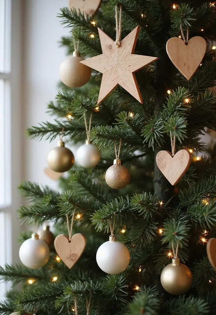 29 Farmhouse Christmas Tree Ideas for a Magical Holiday 7 29 Farmhouse Christmas Tree Ideas for a Magical Holiday - 7. Natural Wood Accents