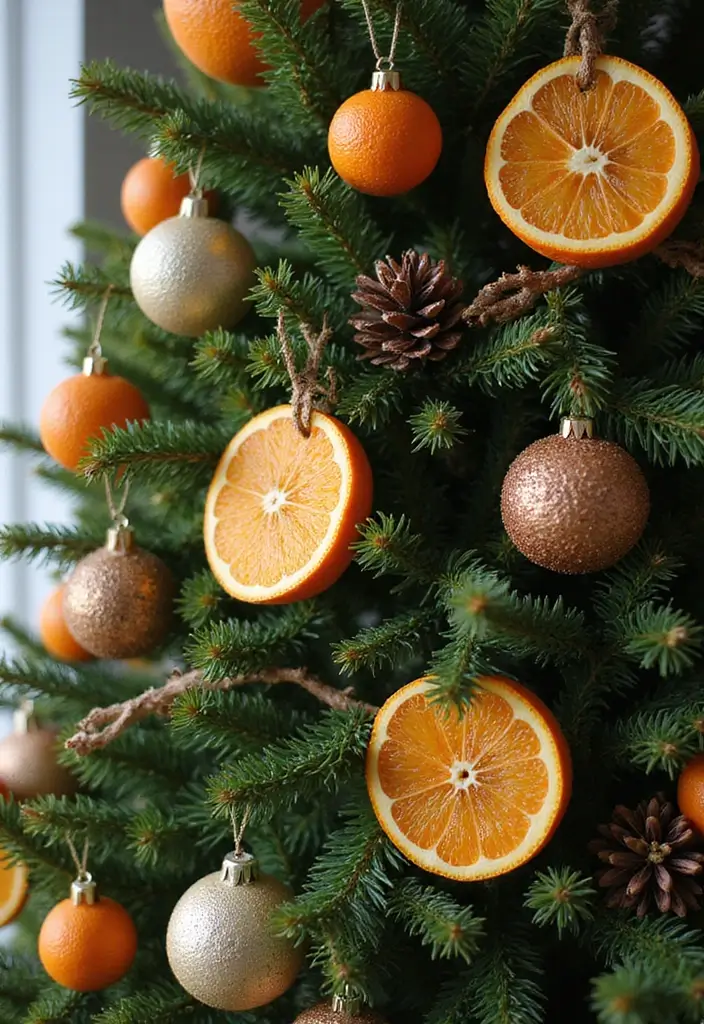 29 Farmhouse Christmas Tree Ideas for a Magical Holiday 8 29 Farmhouse Christmas Tree Ideas for a Magical Holiday - 8. Dried Orange Slices