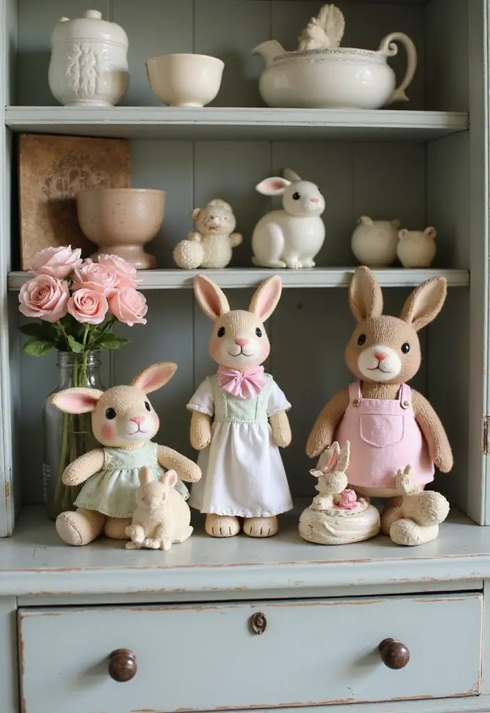 29 Farmhouse Easter Decor Inspirations You’ll Love 11 29 Farmhouse Easter Decor Inspirations You’ll Love - 11. Sweet Bunny Figurines
