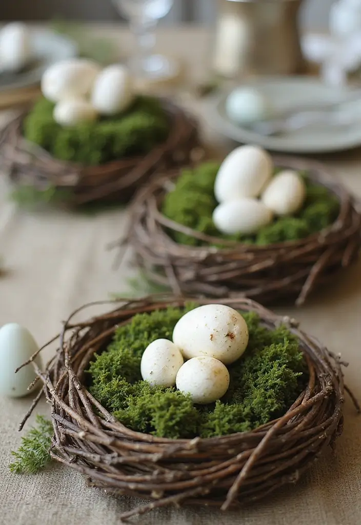29 Farmhouse Easter Decor Inspirations You’ll Love 15 29 Farmhouse Easter Decor Inspirations You’ll Love - 15. Natural Easter Nests
