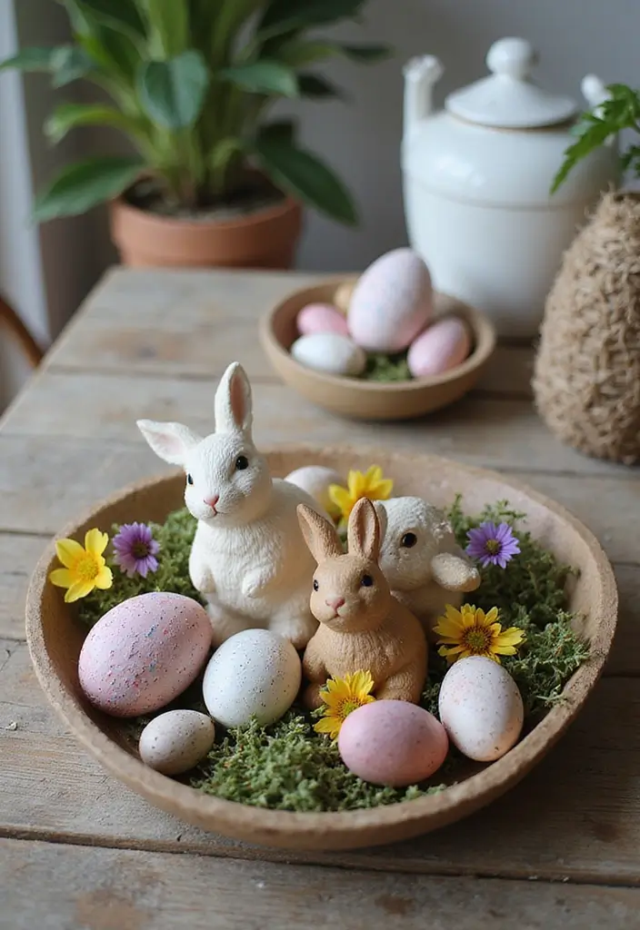 29 Farmhouse Easter Decor Inspirations You’ll Love 24 29 Farmhouse Easter Decor Inspirations You’ll Love - 24. Decorative Trays with Easter Accents