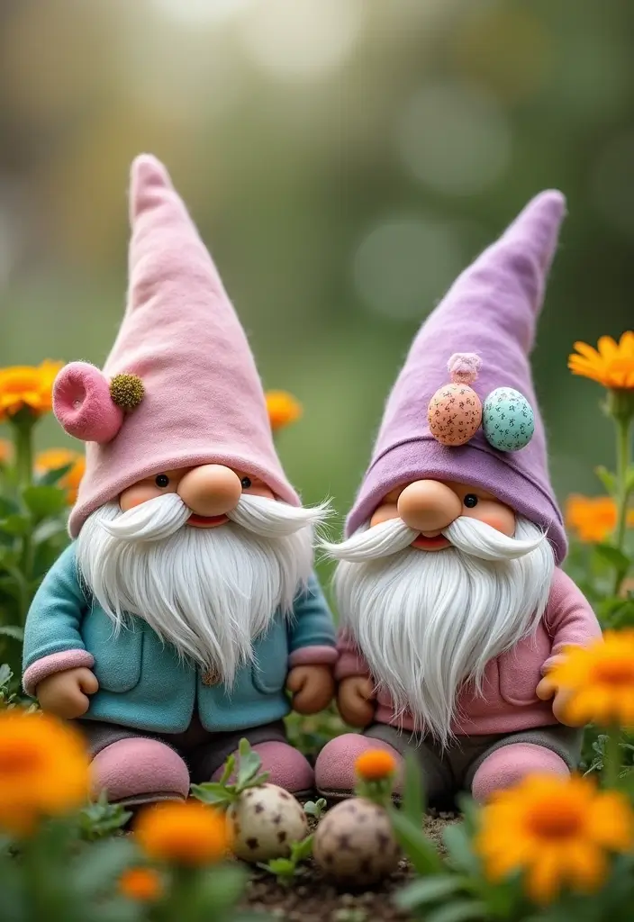 29 Farmhouse Easter Decor Inspirations You’ll Love 25 29 Farmhouse Easter Decor Inspirations You’ll Love - 25. Whimsical Garden Gnomes