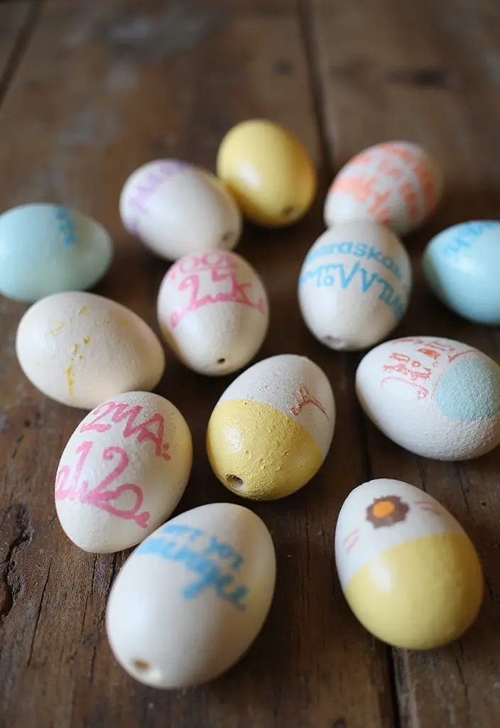 29 Farmhouse Easter Decor Inspirations You’ll Love 26 29 Farmhouse Easter Decor Inspirations You’ll Love - 26. Personalized Family Easter Eggs
