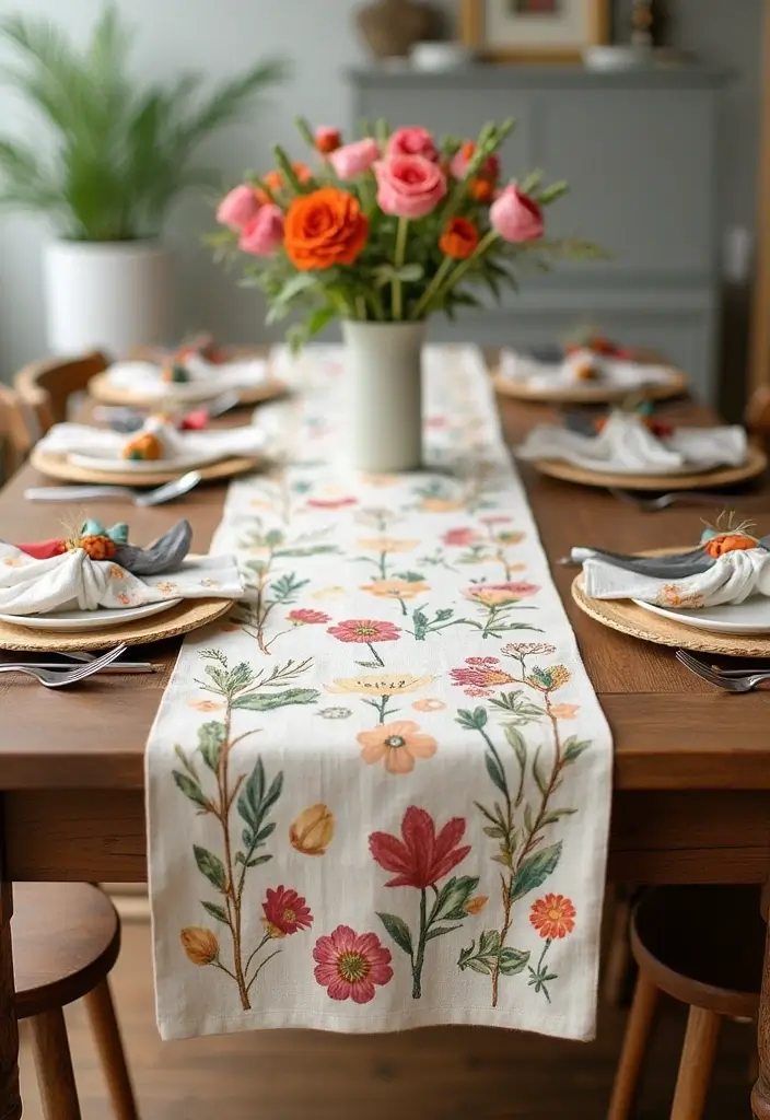 29 Farmhouse Easter Decor Inspirations You’ll Love 27 29 Farmhouse Easter Decor Inspirations You’ll Love - 27. Festive Table Runners