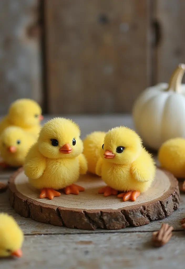 29 Farmhouse Easter Decor Inspirations You’ll Love 28 29 Farmhouse Easter Decor Inspirations You’ll Love - 28. Adorable Miniature Chick Decor
