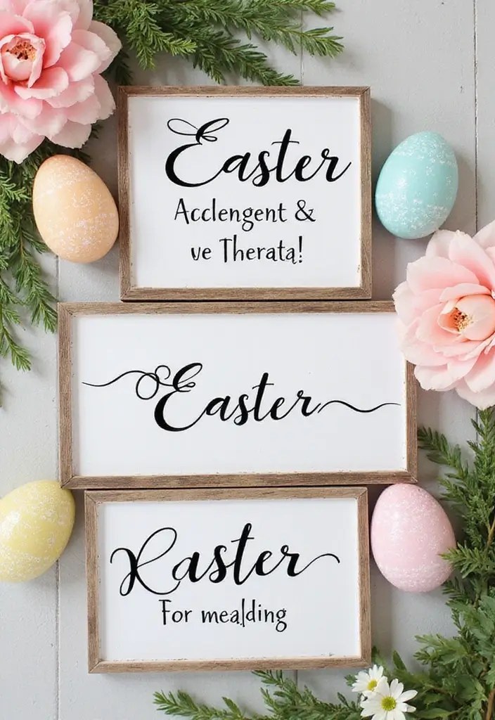 29 Farmhouse Easter Decor Inspirations You’ll Love 6 29 Farmhouse Easter Decor Inspirations You’ll Love - 6. Charming Seasonal Signs