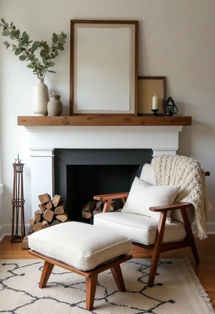 29 Farmhouse Fireplace Designs Perfect for Cozy Living - 18. Cozy Nooks