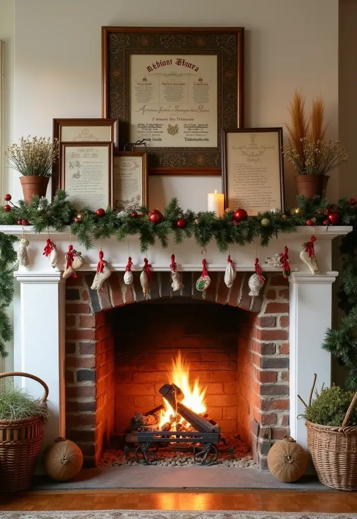 29 Farmhouse Fireplace Designs Perfect for Cozy Living - 29. Personal Family Traditions