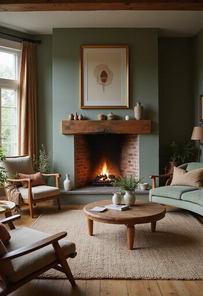 29 Farmhouse Fireplace Designs Perfect for Cozy Living - 8. Earthy Color Palettes