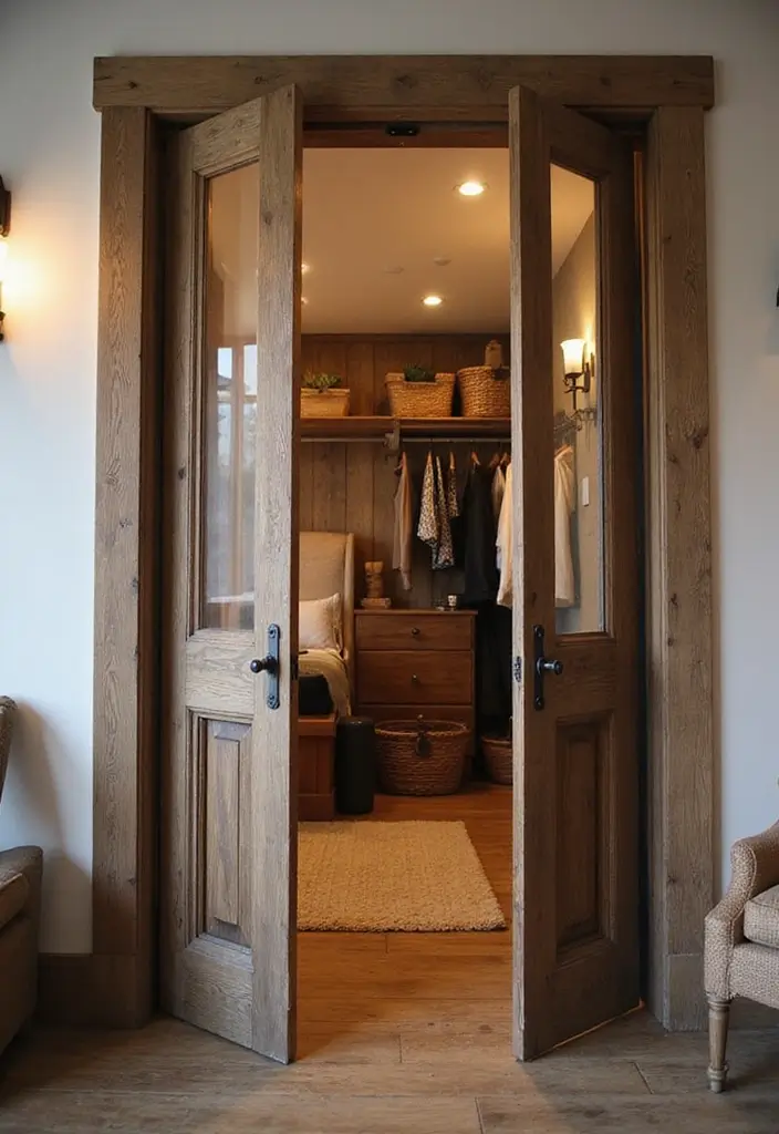 29 Farmhouse Interior Door Ideas with Rustic Appeal 11 29 Farmhouse Interior Door Ideas with Rustic Appeal - 11. Farmhouse-Style Bi-Fold Doors