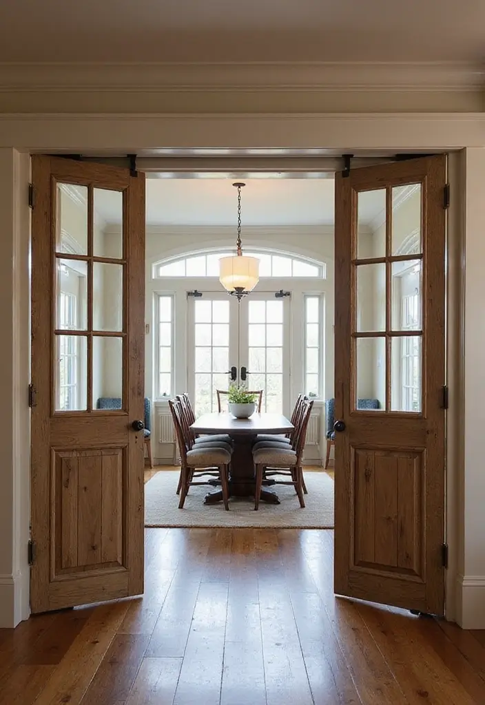 29 Farmhouse Interior Door Ideas with Rustic Appeal 15 29 Farmhouse Interior Door Ideas with Rustic Appeal - 15. Rustic Folding Doors