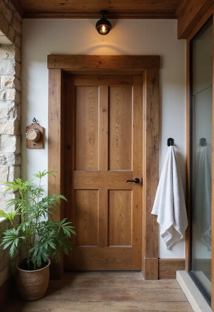 29 Farmhouse Interior Door Ideas with Rustic Appeal 26 29 Farmhouse Interior Door Ideas with Rustic Appeal - 27. Rustic Bathroom Doors