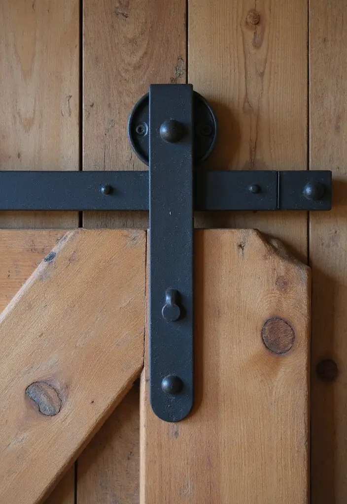 29 Farmhouse Interior Door Ideas with Rustic Appeal 5 29 Farmhouse Interior Door Ideas with Rustic Appeal - 5. Rustic Barn Door Hardware