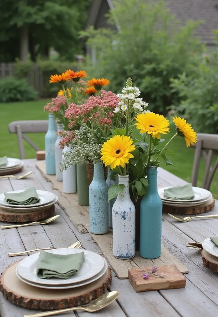 29 Farmhouse Table Centerpieces for Every Season 10 29 Farmhouse Table Centerpieces for Every Season - 10. Eco-Friendly: Recycled Materials