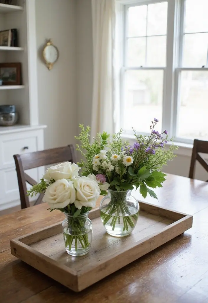 29 Farmhouse Table Centerpieces for Every Season 16 29 Farmhouse Table Centerpieces for Every Season - 16. Textural Contrast: Mixing Materials