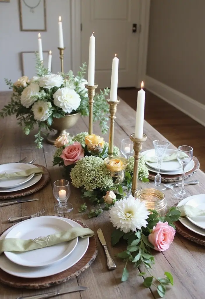 29 Farmhouse Table Centerpieces for Every Season 19 29 Farmhouse Table Centerpieces for Every Season - 19. Layered Heights: Elevated Displays