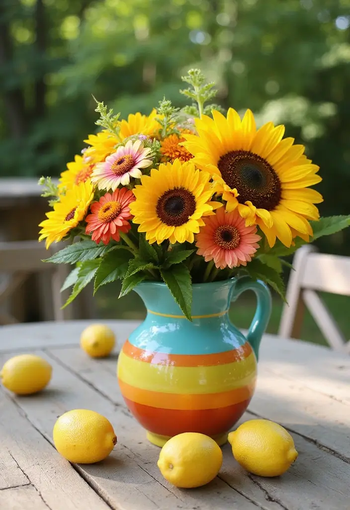 29 Farmhouse Table Centerpieces for Every Season 2 29 Farmhouse Table Centerpieces for Every Season - 2. Summer Vibes: Bright and Breezy