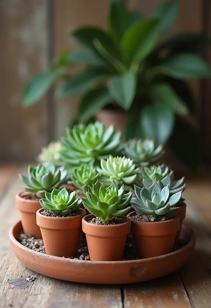 29 Farmhouse Table Centerpieces for Every Season 23 29 Farmhouse Table Centerpieces for Every Season - 23. Succulent Sensation: Minimalist Greenery