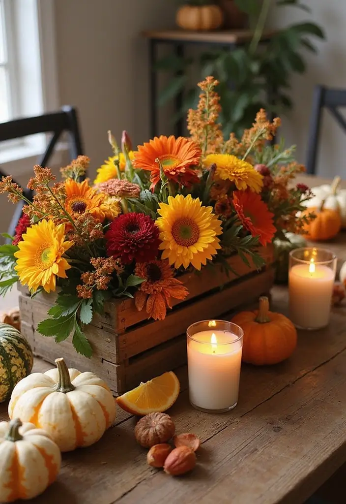 29 Farmhouse Table Centerpieces for Every Season 3 29 Farmhouse Table Centerpieces for Every Season - 3. Autumn Elegance: Harvest Hues