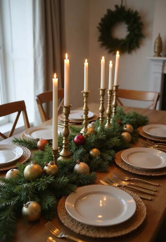 29 Farmhouse Table Centerpieces for Every Season 9 29 Farmhouse Table Centerpieces for Every Season - 9. Festive Touch: Holiday Cheer