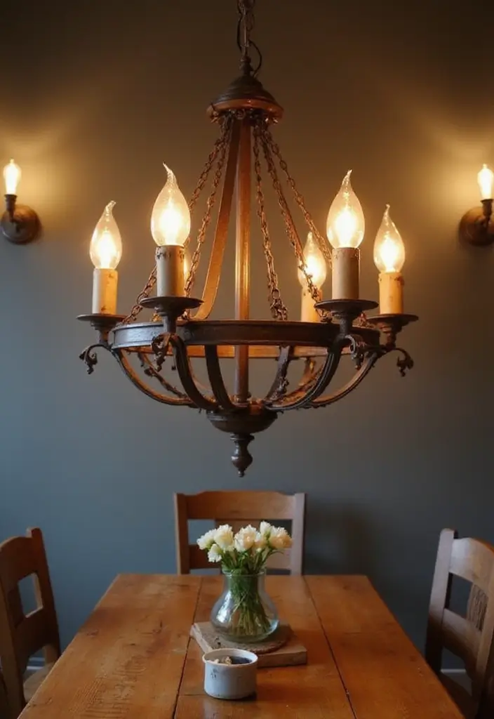 26 Farmhouse Dining Room Designs Full of Rustic Elegance 2 26 Farmhouse Dining Room Designs Full of Rustic Elegance - 2. Vintage Farmhouse Lighting