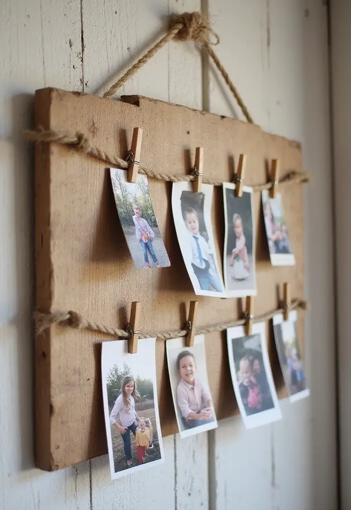 30 DIY Farmhouse Decor Projects That Look High-End 12 30 DIY Farmhouse Decor Projects That Look High-End - 12. Clothespin Photo Holder