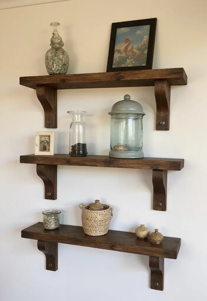 30 DIY Farmhouse Decor Projects That Look High-End 13 30 DIY Farmhouse Decor Projects That Look High-End - 13. Corbel Shelves