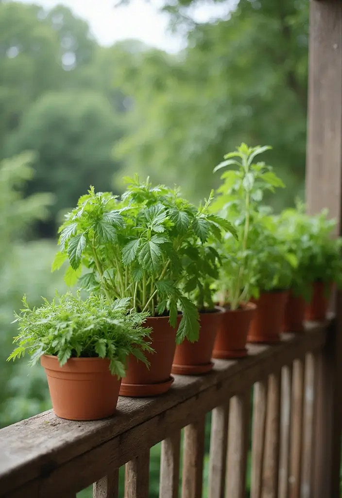 30 DIY Farmhouse Decor Projects That Look High-End 16 30 DIY Farmhouse Decor Projects That Look High-End - 16. Railing Herb Garden