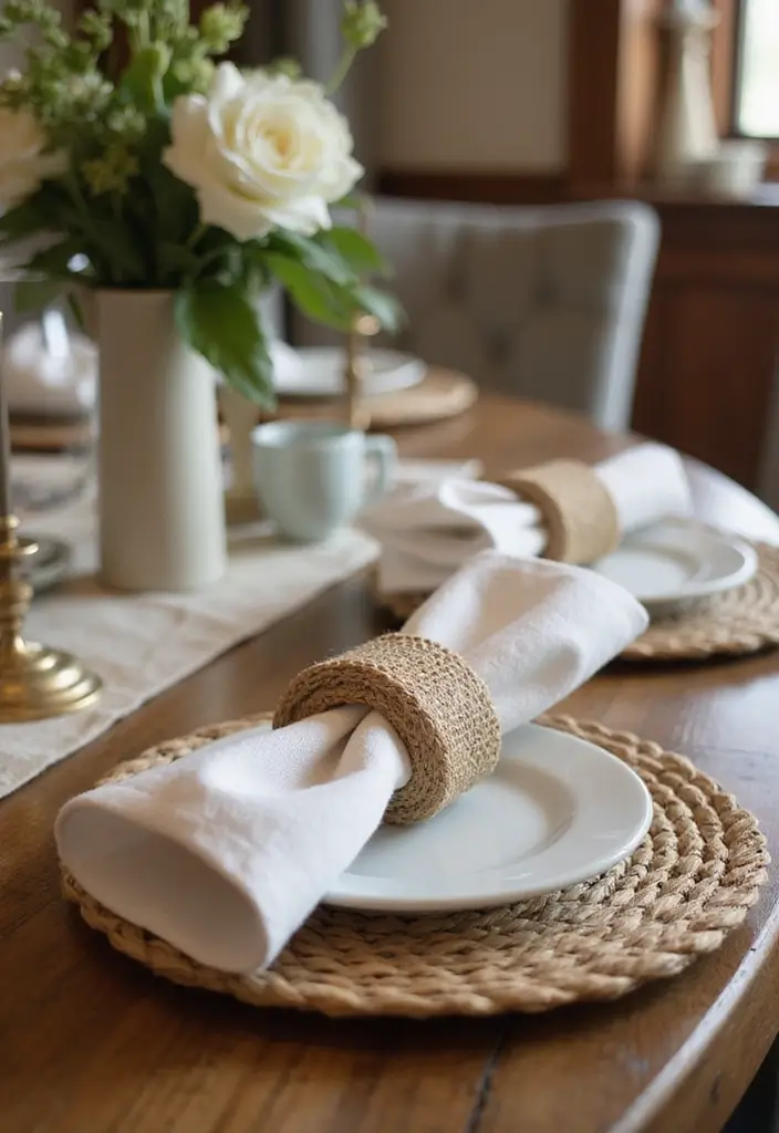 30 DIY Farmhouse Decor Projects That Look High-End 22 30 DIY Farmhouse Decor Projects That Look High-End - 22. Rustic Fabric Napkin Rings
