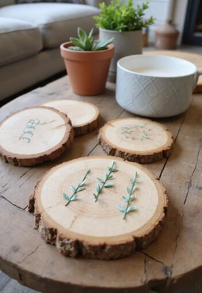 30 DIY Farmhouse Decor Projects That Look High-End 28 30 DIY Farmhouse Decor Projects That Look High-End - 28. DIY Coasters