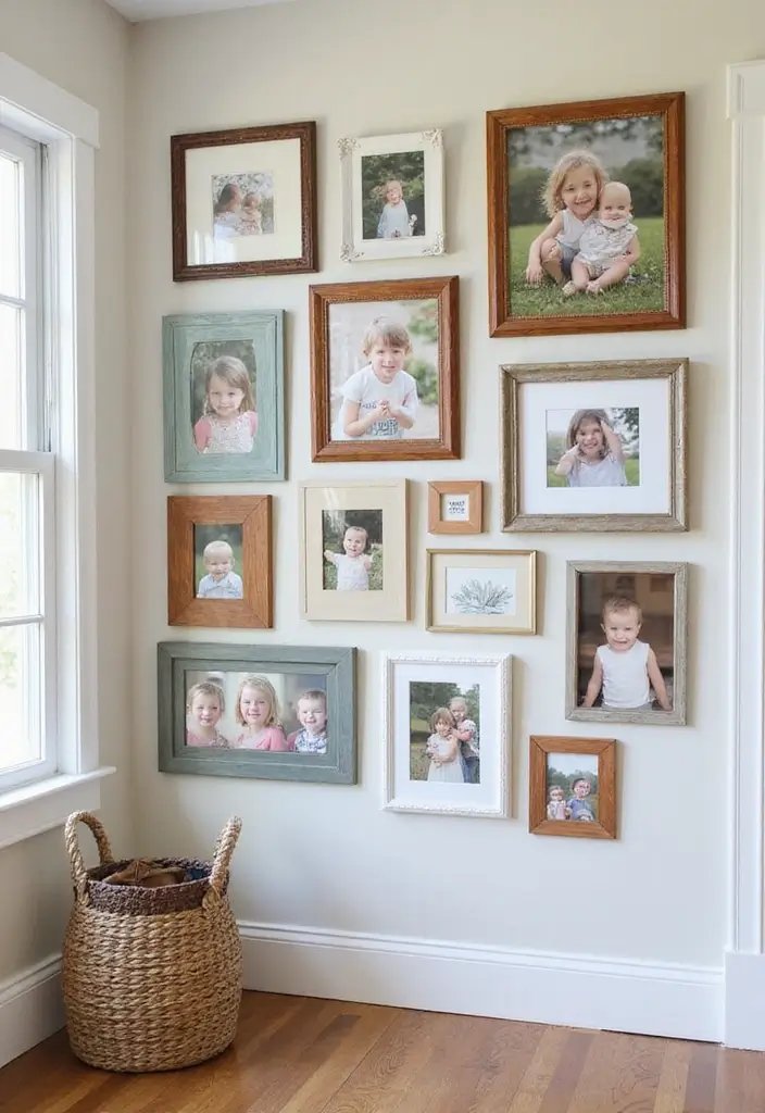 30 DIY Farmhouse Decor Projects That Look High-End 4 30 DIY Farmhouse Decor Projects That Look High-End - 4. Distressed Frame Gallery Wall