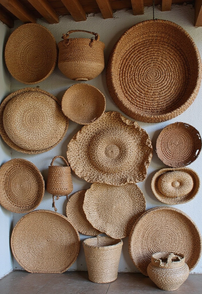 30 DIY Farmhouse Decor Projects That Look High-End 7 30 DIY Farmhouse Decor Projects That Look High-End - 7. Woven Basket Wall Art