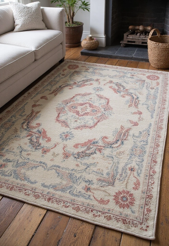 30 Farmhouse Decor Ideas That Transform Any Room - 11. Farmhouse-Inspired Rugs