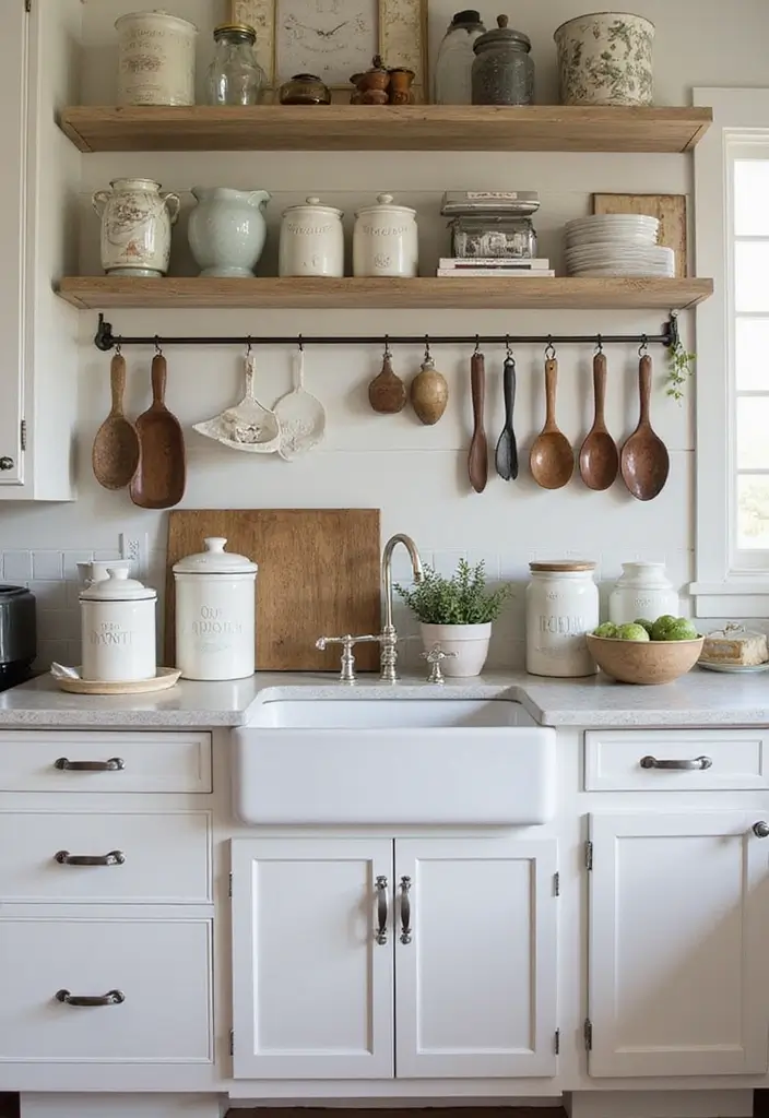 30 Farmhouse Decor Ideas That Transform Any Room - 12. Charming Kitchen Accessories