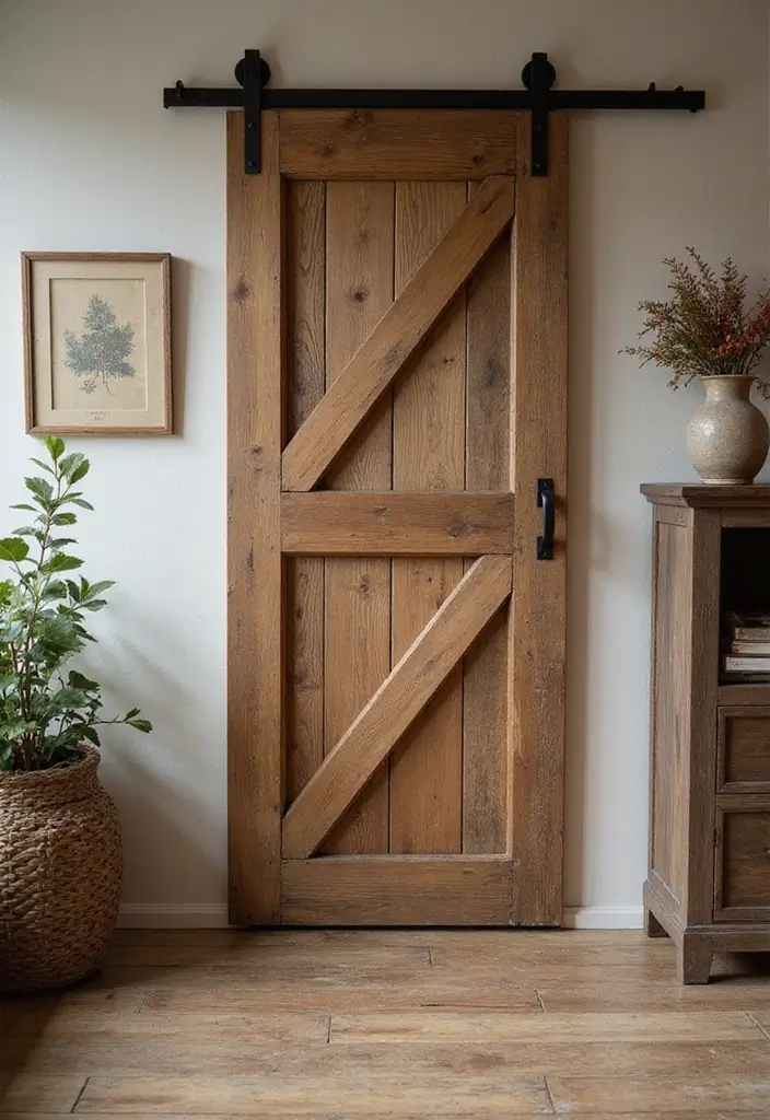 30 Farmhouse Decor Ideas That Transform Any Room - 2. Barn Door Accents