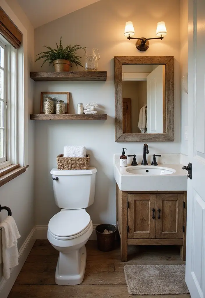 30 Farmhouse Decor Ideas That Transform Any Room - 25. Farmhouse Bathroom Decor