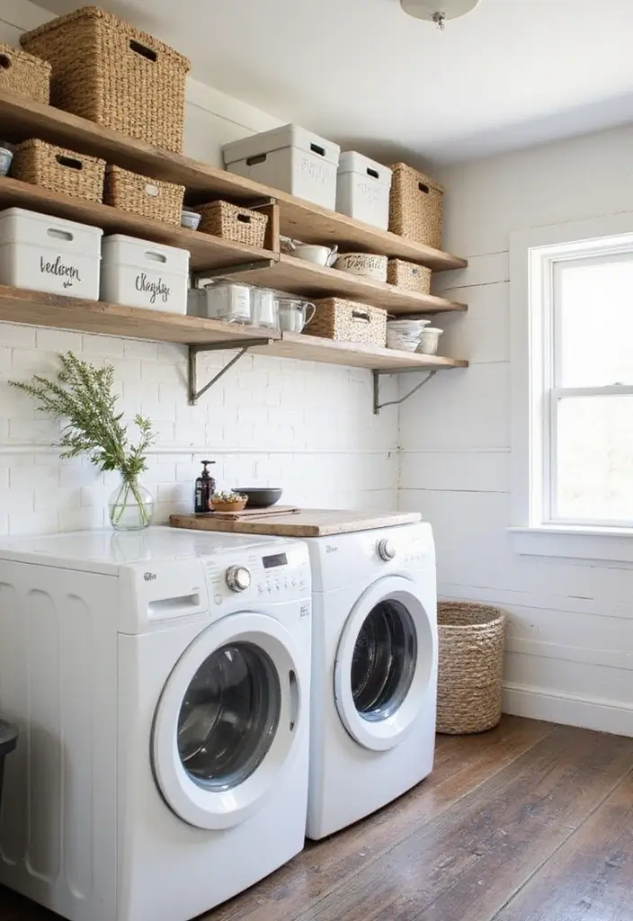 30 Farmhouse Laundry Room Designs Full of Character 10 30 Farmhouse Laundry Room Designs Full of Character - 10. Practical Organization Solutions