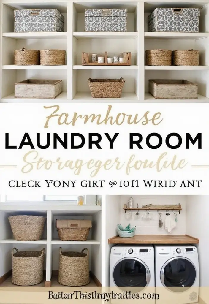30 Farmhouse Laundry Room Designs Full of Character 14 30 Farmhouse Laundry Room Designs Full of Character - 14. Clever Storage Solutions