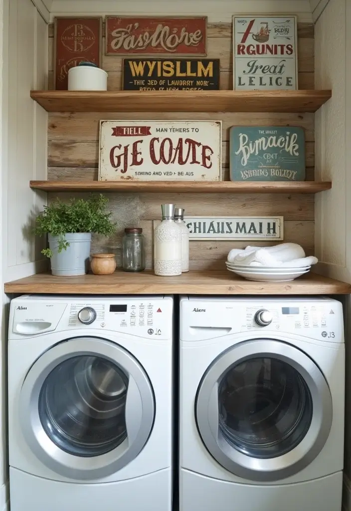 30 Farmhouse Laundry Room Designs Full of Character 2 30 Farmhouse Laundry Room Designs Full of Character - 2. Vintage Laundry Signs