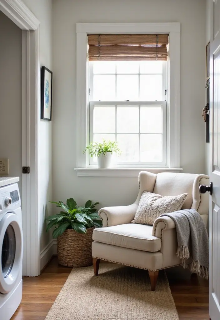 30 Farmhouse Laundry Room Designs Full of Character 22 30 Farmhouse Laundry Room Designs Full of Character - 23. Cozy Nooks