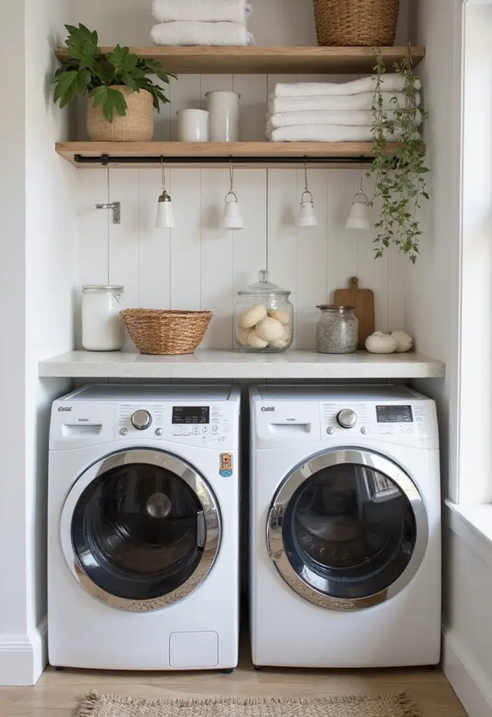 30 Farmhouse Laundry Room Designs Full of Character 28 30 Farmhouse Laundry Room Designs Full of Character - 29. Smart Laundry Gadgets